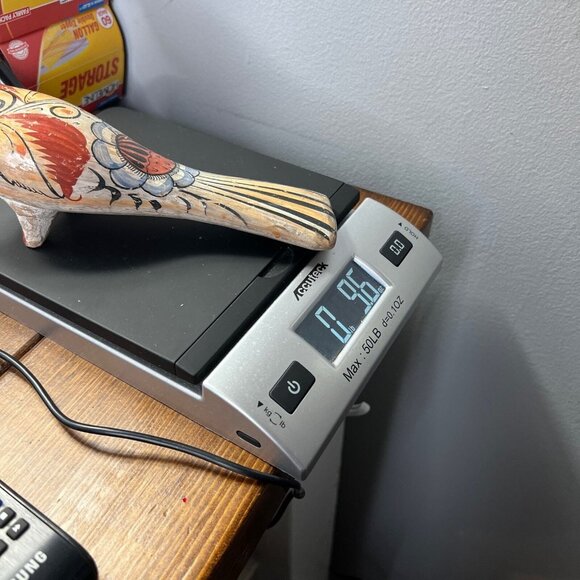 Vintage Tonala Mexican Pottery Hand Painted Pheasant Folk Art Figure 10” long - Picture 11 of 11